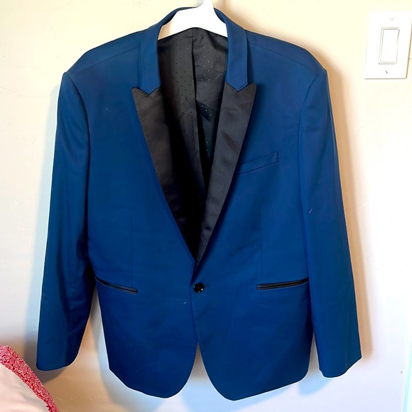 Barely Used Express Blue Tuxedo Jacket, 44R - Picture 1 of 1